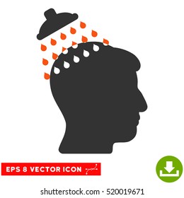 Head Shower EPS vector icon. Illustration style is flat iconic bicolor orange and gray symbol on white background.