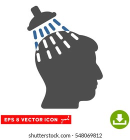 Head Shower EPS vector icon. Illustration style is flat iconic bicolor cobalt and gray symbol on white background.
