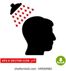 Head Shower EPS vector icon. Illustration style is flat iconic bicolor intensive red and black symbol on white background.