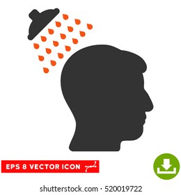 Head Shower EPS vector pictogram. Illustration style is flat iconic bicolor orange and gray symbol on white background.
