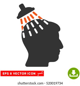 Head Shower EPS vector pictogram. Illustration style is flat iconic bicolor orange and gray symbol on white background.