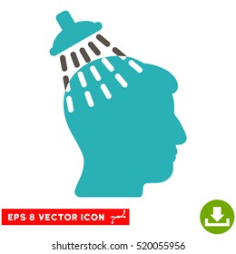 Head Shower EPS vector pictogram. Illustration style is flat iconic bicolor grey and cyan symbol on white background.