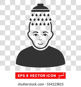 Head Shower EPS vector pictogram. Illustration style is flat iconic gray symbol on chess transparent background.