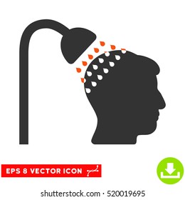 Head Shower EPS vector pictograph. Illustration style is flat iconic bicolor orange and gray symbol on white background.
