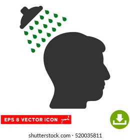 Head Shower EPS vector pictograph. Illustration style is flat iconic bicolor green and gray symbol on white background.