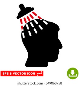 Head Shower EPS vector pictograph. Illustration style is flat iconic bicolor intensive red and black symbol on white background.