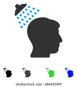 Head Shower flat vector icon. Colored head shower gray, black, blue, green icon versions. Flat icons on a white background.