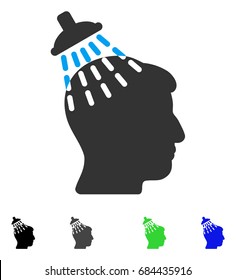 Head Shower flat vector icon. Colored head shower gray, black, blue, green icon versions. Flat icons on a white background.