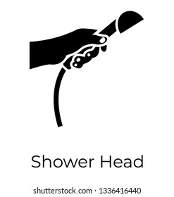 Head shower, glyph vector icon, 
