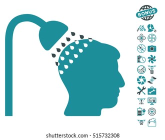 Head Shower pictograph with bonus copter service pictograph collection. Vector illustration style is flat iconic symbols on white background.
