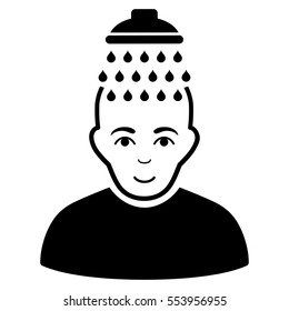 Head Shower vector icon. Flat black symbol. Pictogram is isolated on a white background. Designed for web and software interfaces.