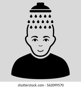 Head Shower vector icon. Flat black symbol. Pictogram is isolated on a light gray background. Designed for web and software interfaces.