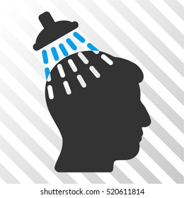 Head Shower vector icon. Illustration style is flat iconic bicolor blue and gray symbol on a hatch transparent background.