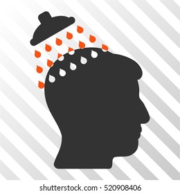 Head Shower vector icon. Illustration style is flat iconic bicolor orange and gray symbol on a hatch transparent background.