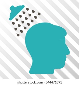 Head Shower vector icon. Illustration style is flat iconic bicolor grey and cyan symbol on a hatch transparent background.