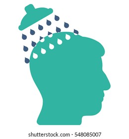 Head Shower vector icon. Style is flat graphic bicolor symbol, cobalt and cyan colors, white background.