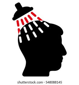 Head Shower vector icon. Style is flat graphic bicolor symbol, intensive red and black colors, white background.