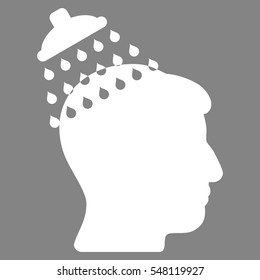 Head Shower vector icon. Style is flat graphic symbol, white color, gray background.