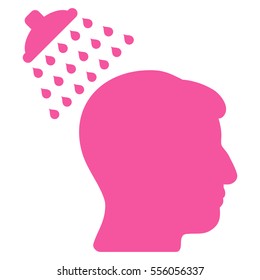 Head Shower vector icon. Style is flat graphic symbol, pink color, white background.