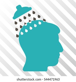 Head Shower vector pictogram. Illustration style is flat iconic bicolor grey and cyan symbol on a hatch transparent background.