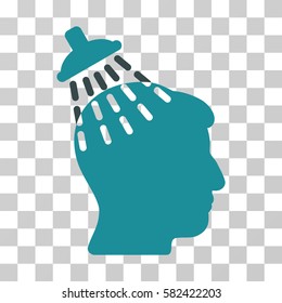 Head Shower vector pictogram. Illustration style is a flat iconic bicolor soft blue symbol on a transparent background.