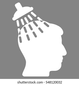 Head Shower vector pictogram. Style is flat graphic symbol, white color, gray background.