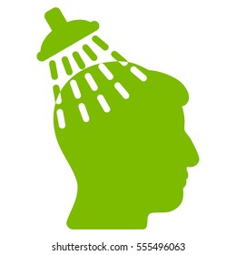 Head Shower vector pictogram. Style is flat graphic symbol, eco green color, white background.