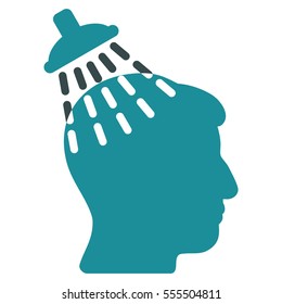 Head Shower vector pictogram. Style is flat graphic bicolor symbol, soft blue colors, white background.