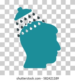 Head Shower vector pictograph. Illustration style is a flat iconic bicolor soft blue symbol on a transparent background.