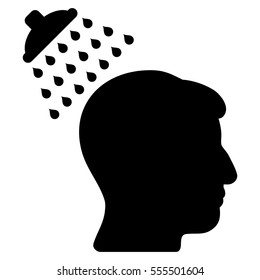 Head Shower vector pictograph. Style is flat graphic symbol, black color, white background.
