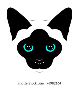 Head of Siamese cats. Vector drawing