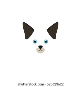 Head of Siamese kitten. Vector illustration.