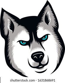 The head of Siberian Husky Dog Vector Design