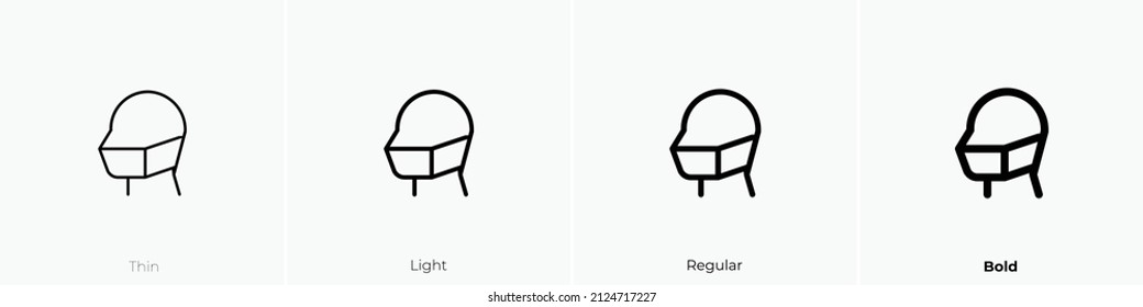 head side mask icon. Thin, Light Regular And Bold style design isolated on white background