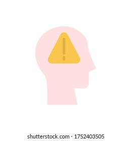 head sign danger icon. Simple color vector elements of brain process icons for ui and ux, website or mobile application