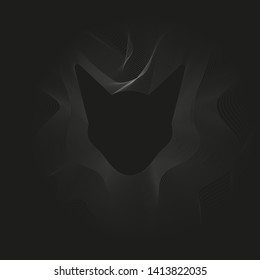 Сat head silhouette abstract background