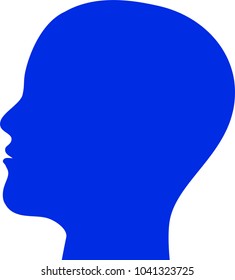 Head silhouette blue