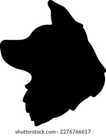 Head silhouette of Border Collie with ears up