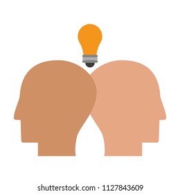Head silhouette and bulb light