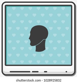 Head silhouette flat vector icon.