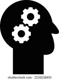 silueta de cabeza con engranajes, silueta de cabeza con ilustración vectorial de los engranajes, silueta de cabeza con vectores de ícono de los engranajes, silueta de cabeza con engranajes, para sus necesidades de diseño