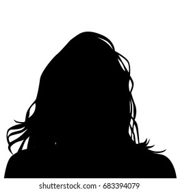 Head silhouette of a girl. Vector