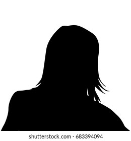 Head silhouette of a girl. Vector