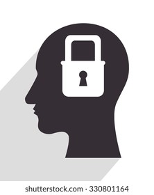 in head silhouette graphic design, vector illustration
