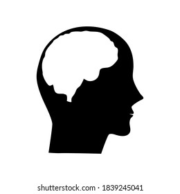 Silhouette de cabeza. silueta de cabeza humana aislada sobre fondo blanco