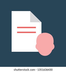 Head silhouette icon with document