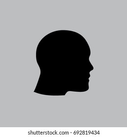 Head silhouette icon, man profile vector illustration