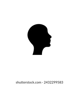 Head silhouette icon. Vector symbol head