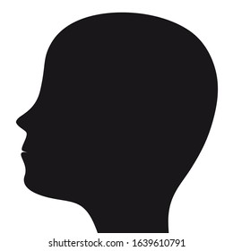 Head silhouette isolated on a white background. Vector illustration for design.
