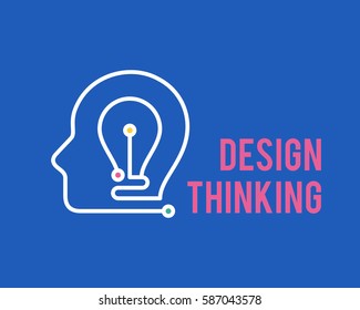 Head silhouette with light bulb inside. Brainstorm and creative idea concept. Vector illustration.